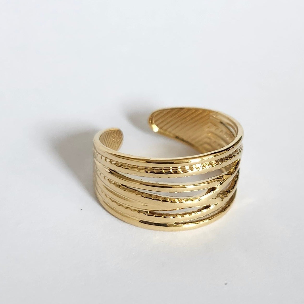 Bague doré multichaîne