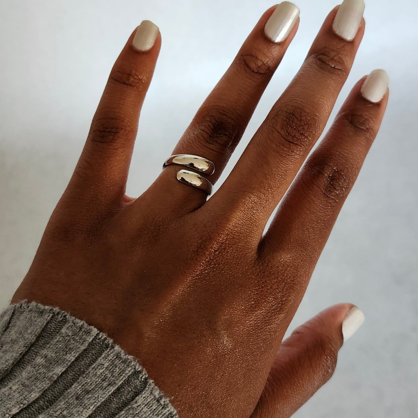 Bague goutte argenté