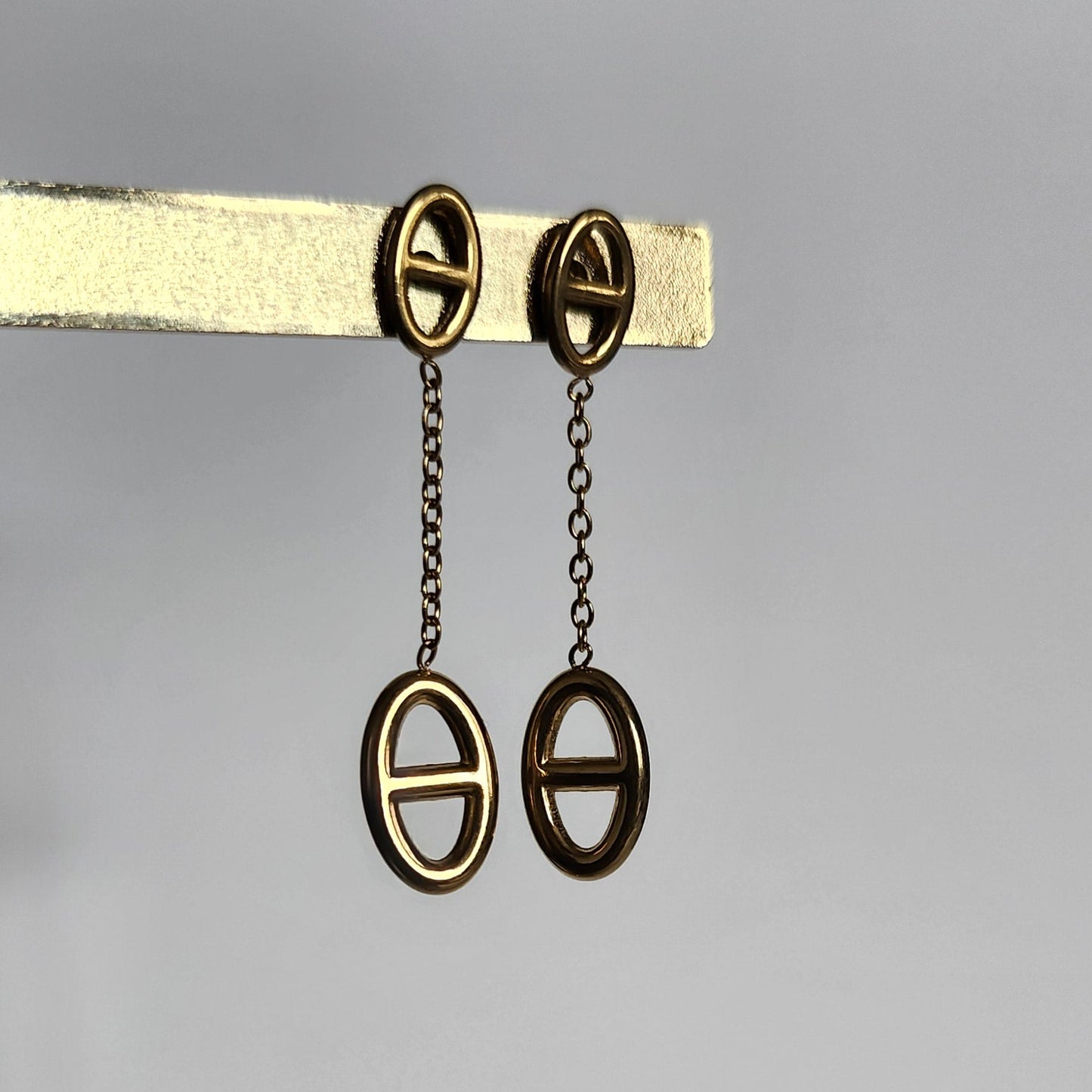 Boucle d'oreille Orbe à chaîne