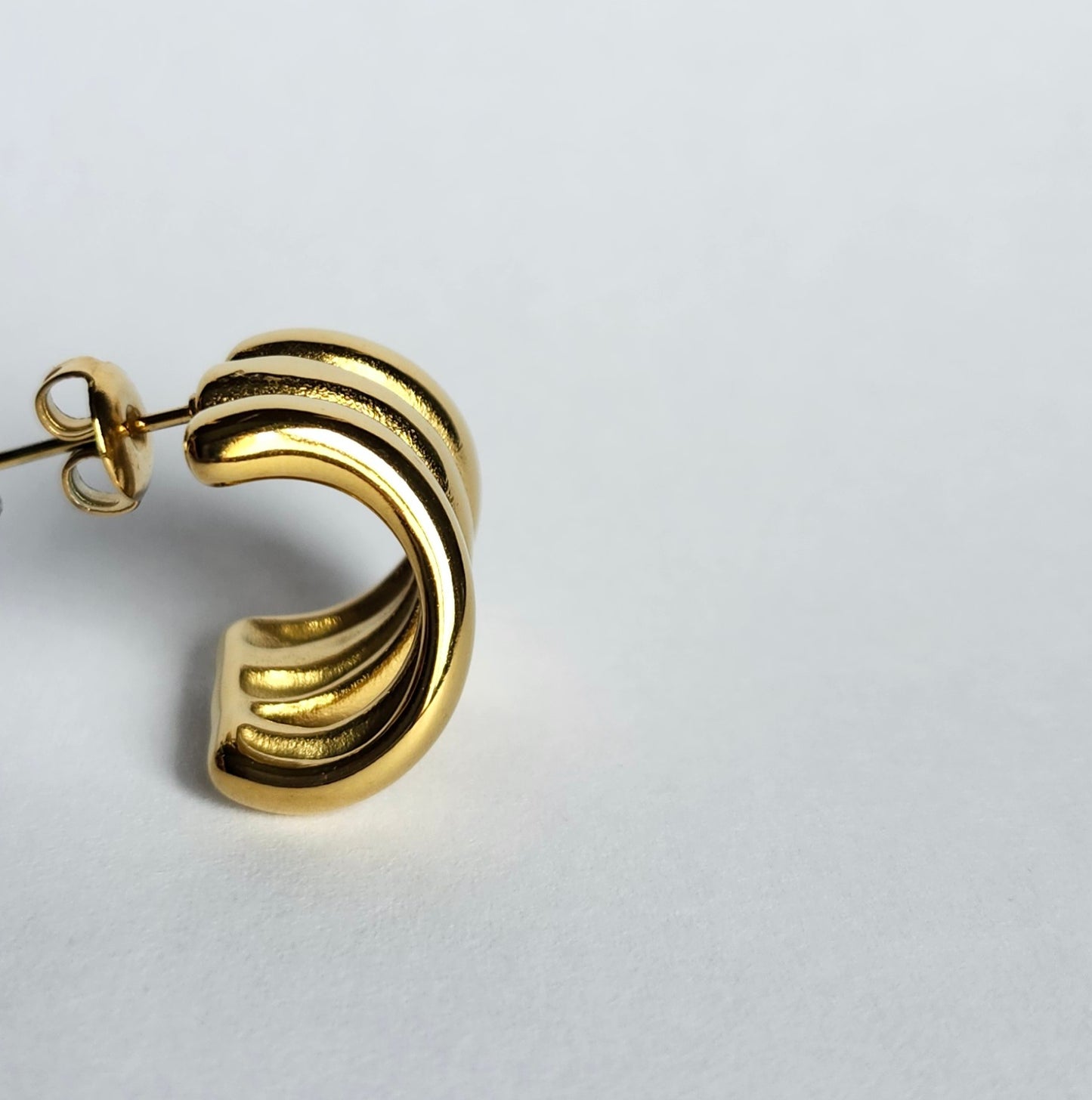 Boucles d'oreilles triple ligne courbé
