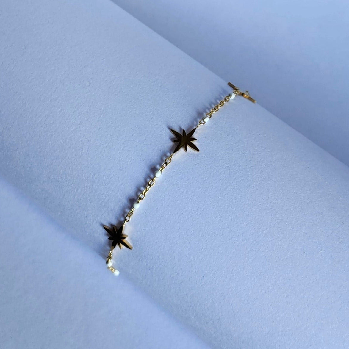 Bracelet étoile perlé blanc