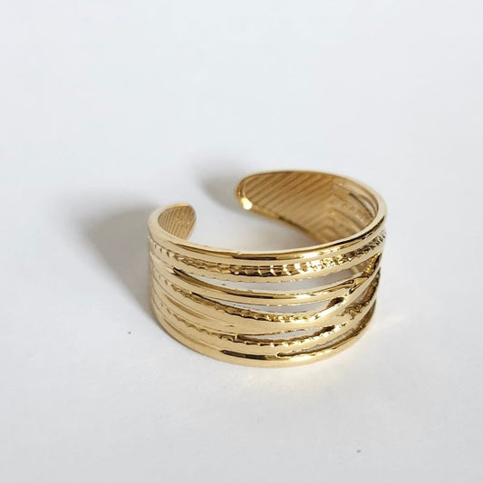 Bague doré multichaîne
