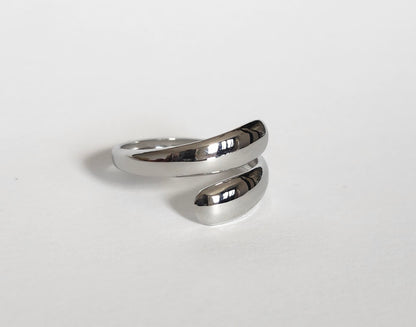 Bague goutte argenté
