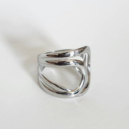 Bague multi-chaîne argenté