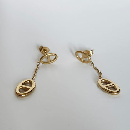 Boucle d'oreille Orbe à chaîne