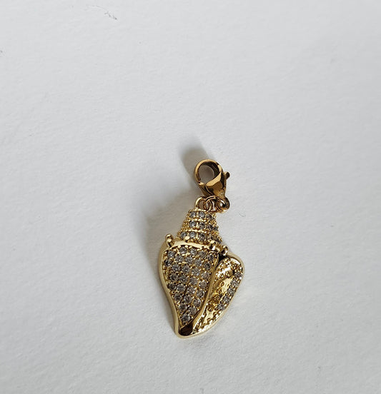 Charms Coquillage conque doré avec strass