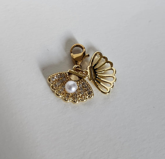 Charms coquillage double avec perle