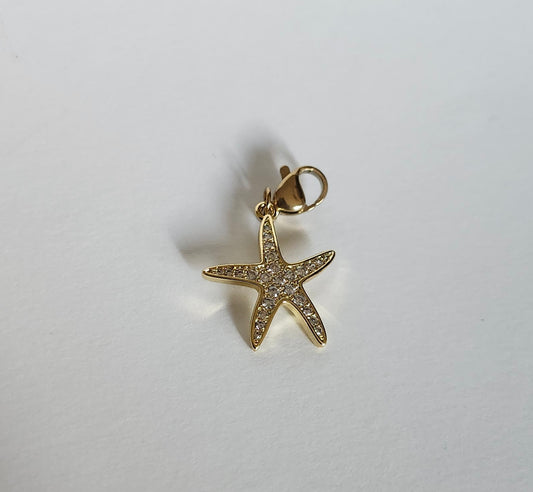 Charms étoile de mer doré avec strass