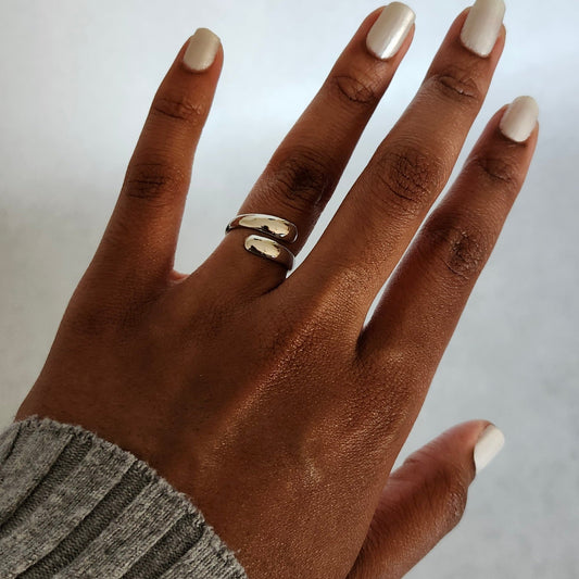 Bague goutte argenté