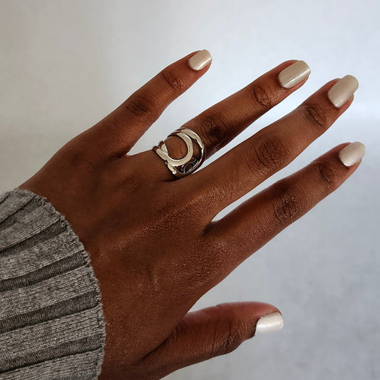 Bague multi-chaîne argenté