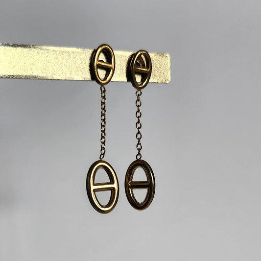 Boucle d'oreille Orbe à chaîne