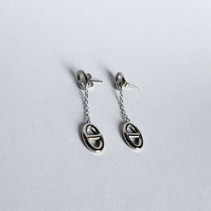 Boucle d'oreille Orbe à chaîne