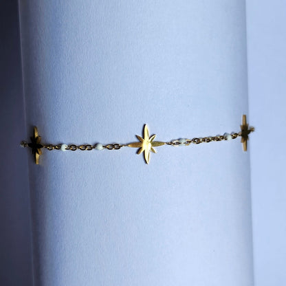 Bracelet étoile perlé blanc
