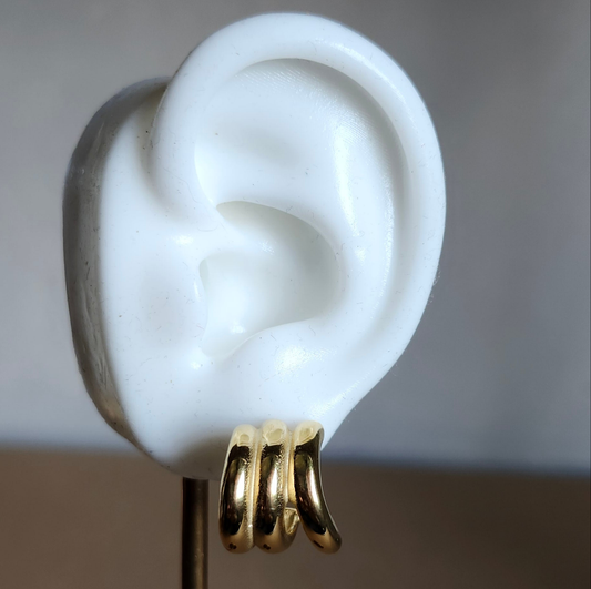 Boucles d'oreilles triple ligne courbé