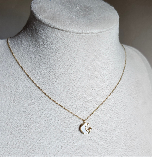Collier fin croissant de lune