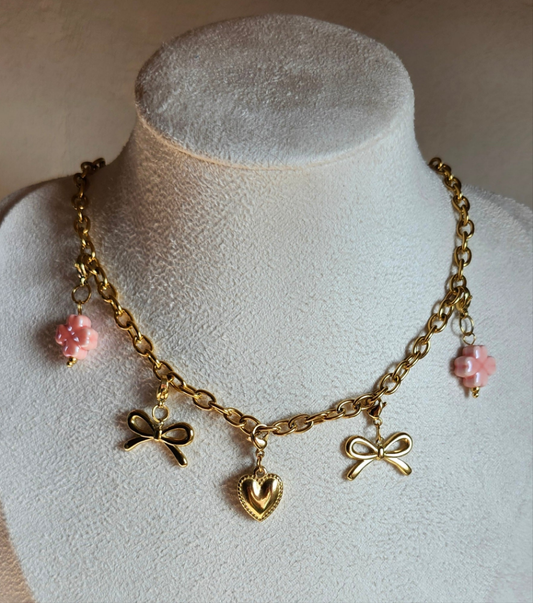 Charm trèfle rose