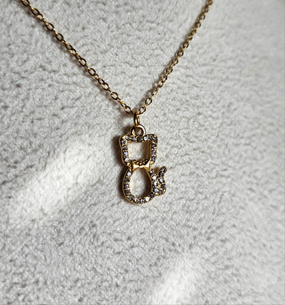 Collier fin chat élégant