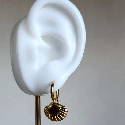 Boucle d'oreille Coquillage doré