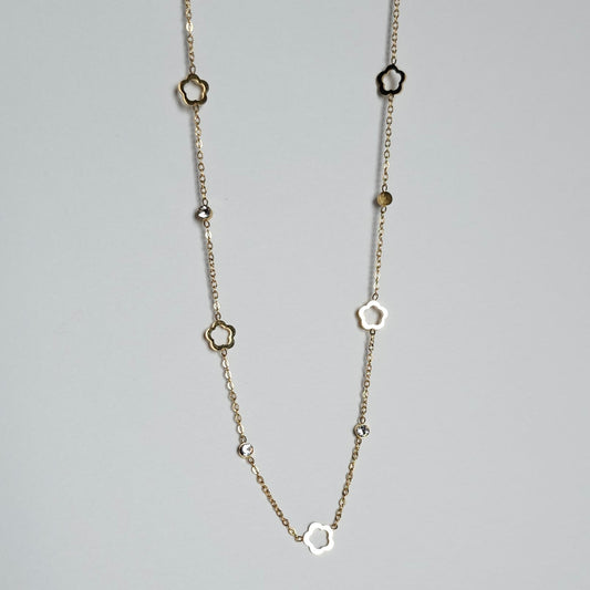 Collier fleur fine à strass