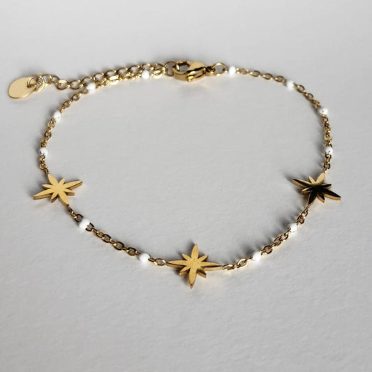Bracelet étoile perlé blanc