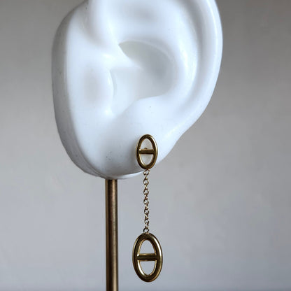 Boucle d'oreille Orbe à chaîne