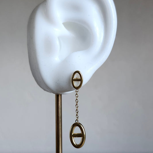 Boucle d'oreille Orbe à chaîne