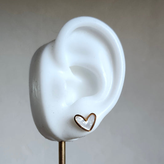 Boucle d'oreille Coeur blanc